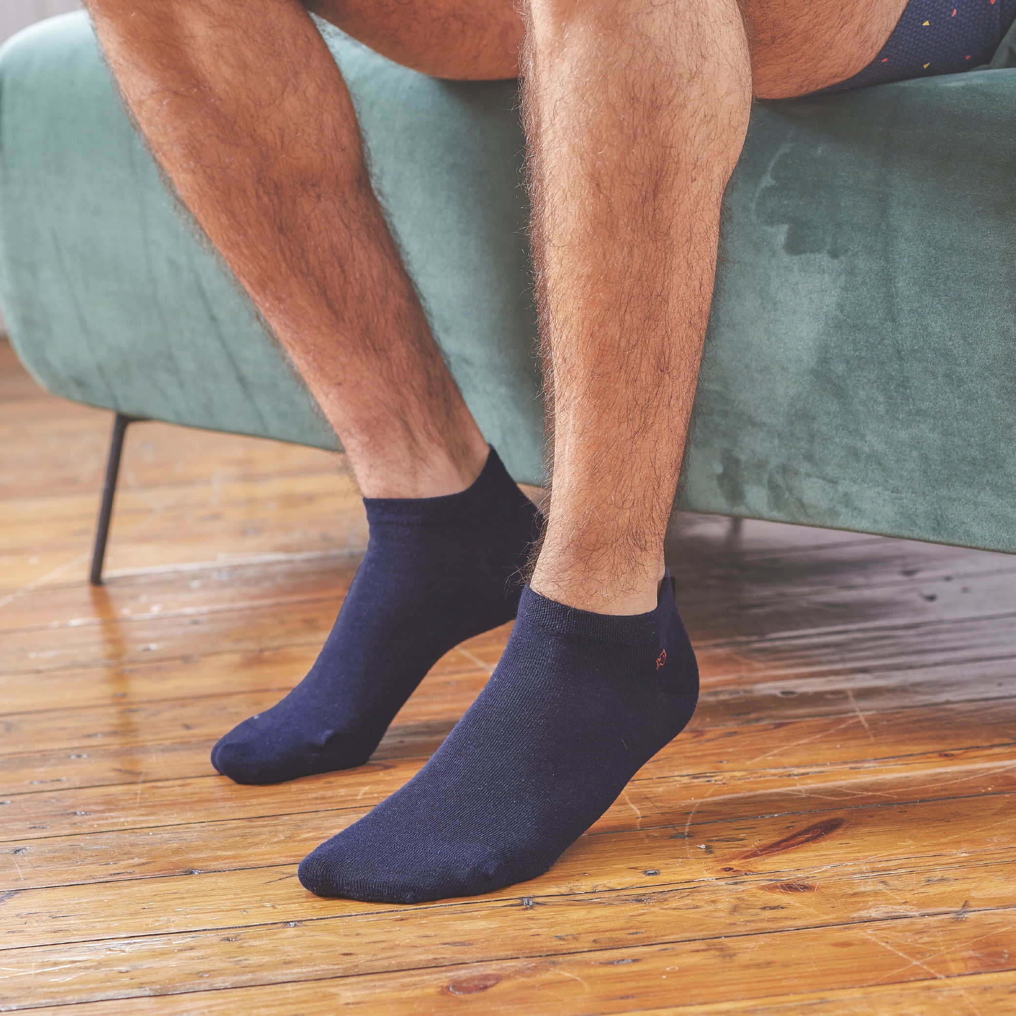 Ankle socks in combed cotton Plain - Dark blue