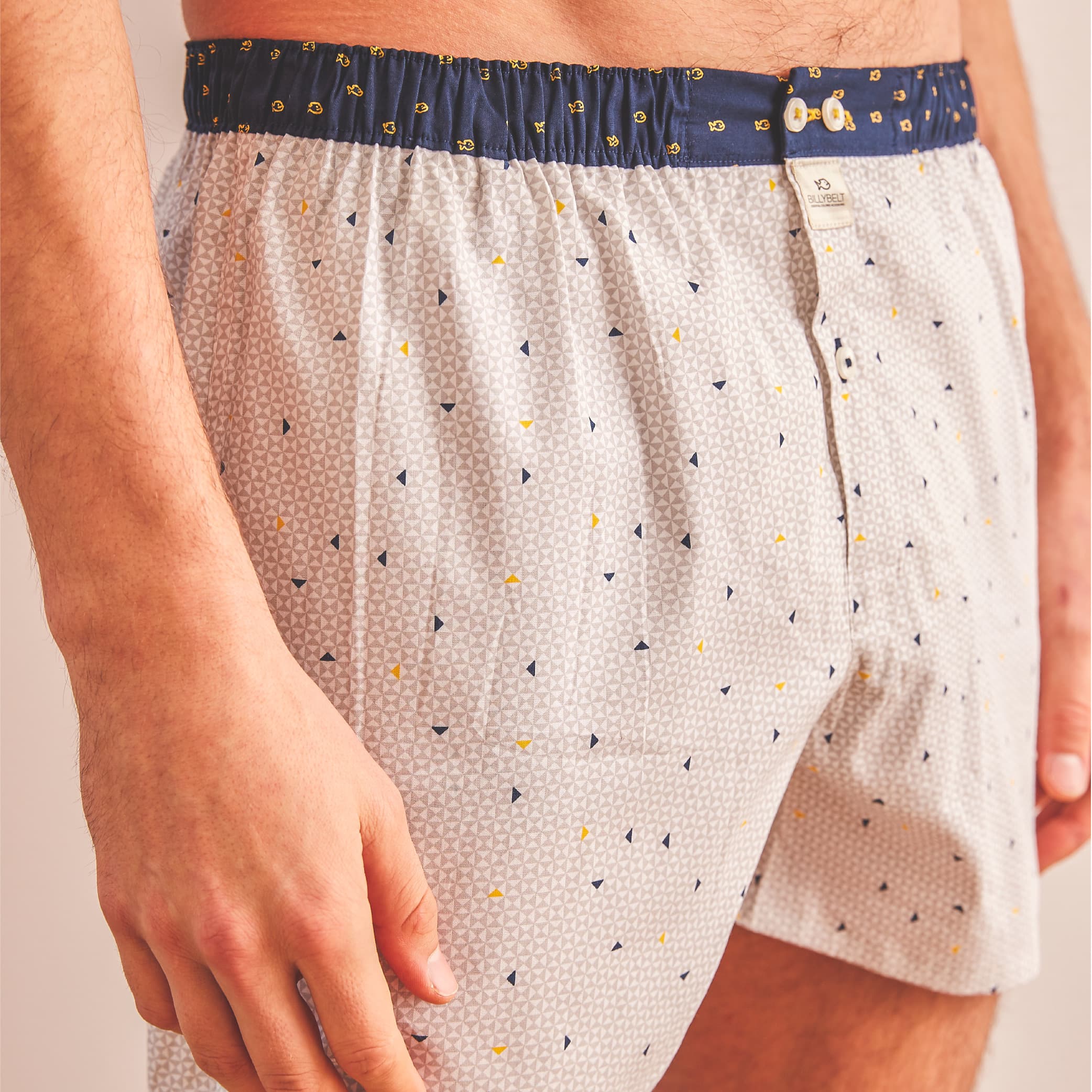 Boxer shorts 100% organic cotton White illusion