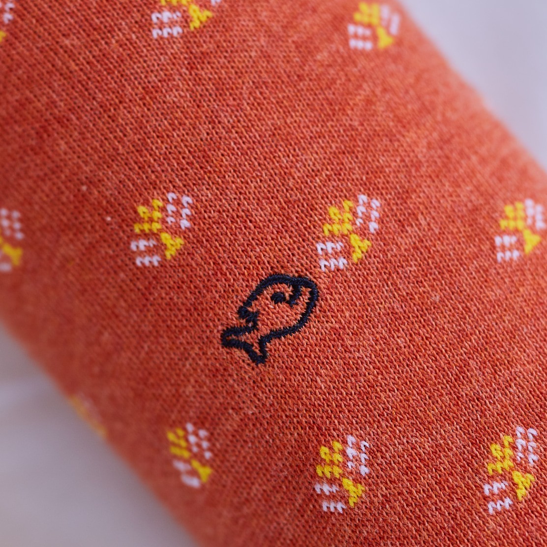 Orange Peacock socks combed cotton