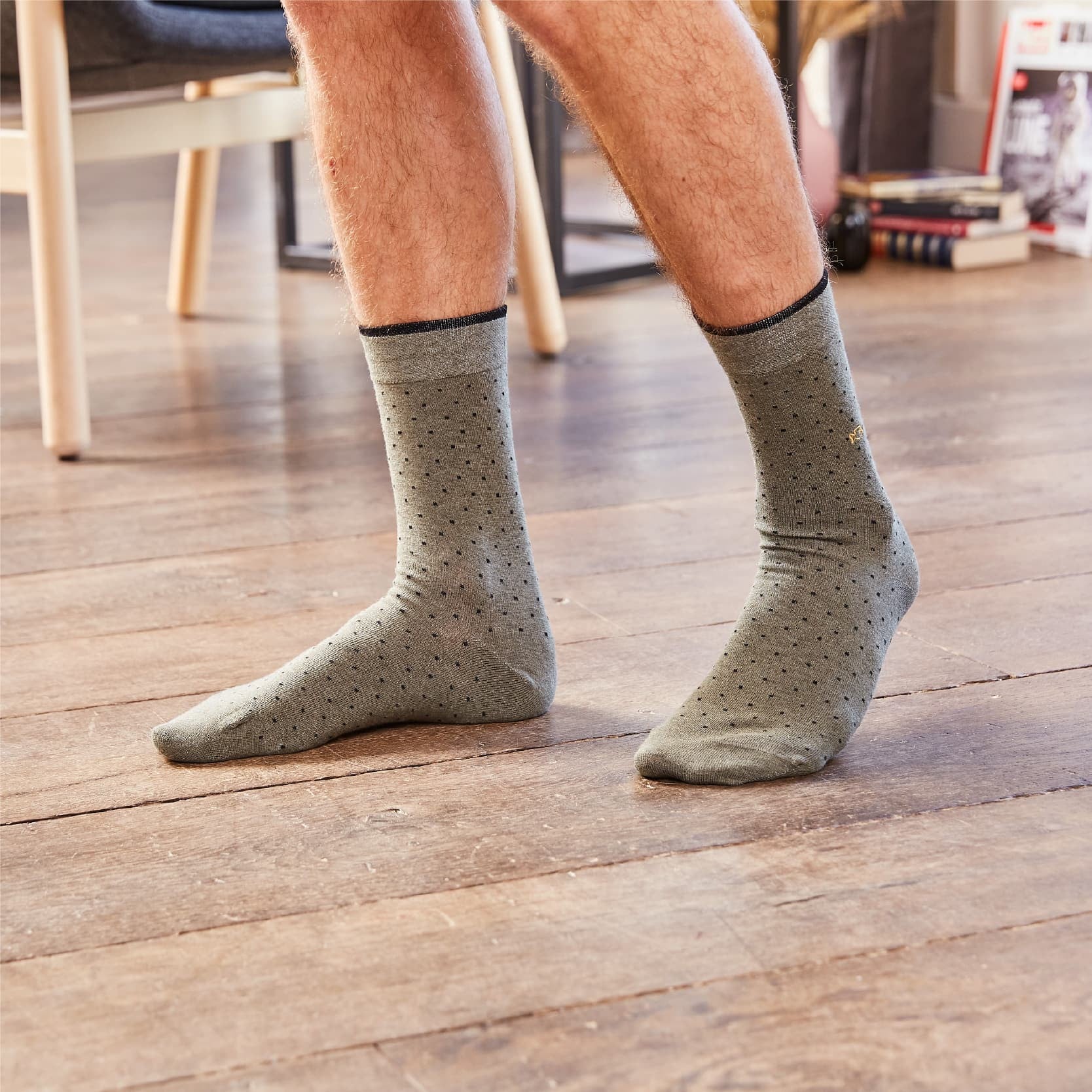 Socks in combed cotton Square - Khaki