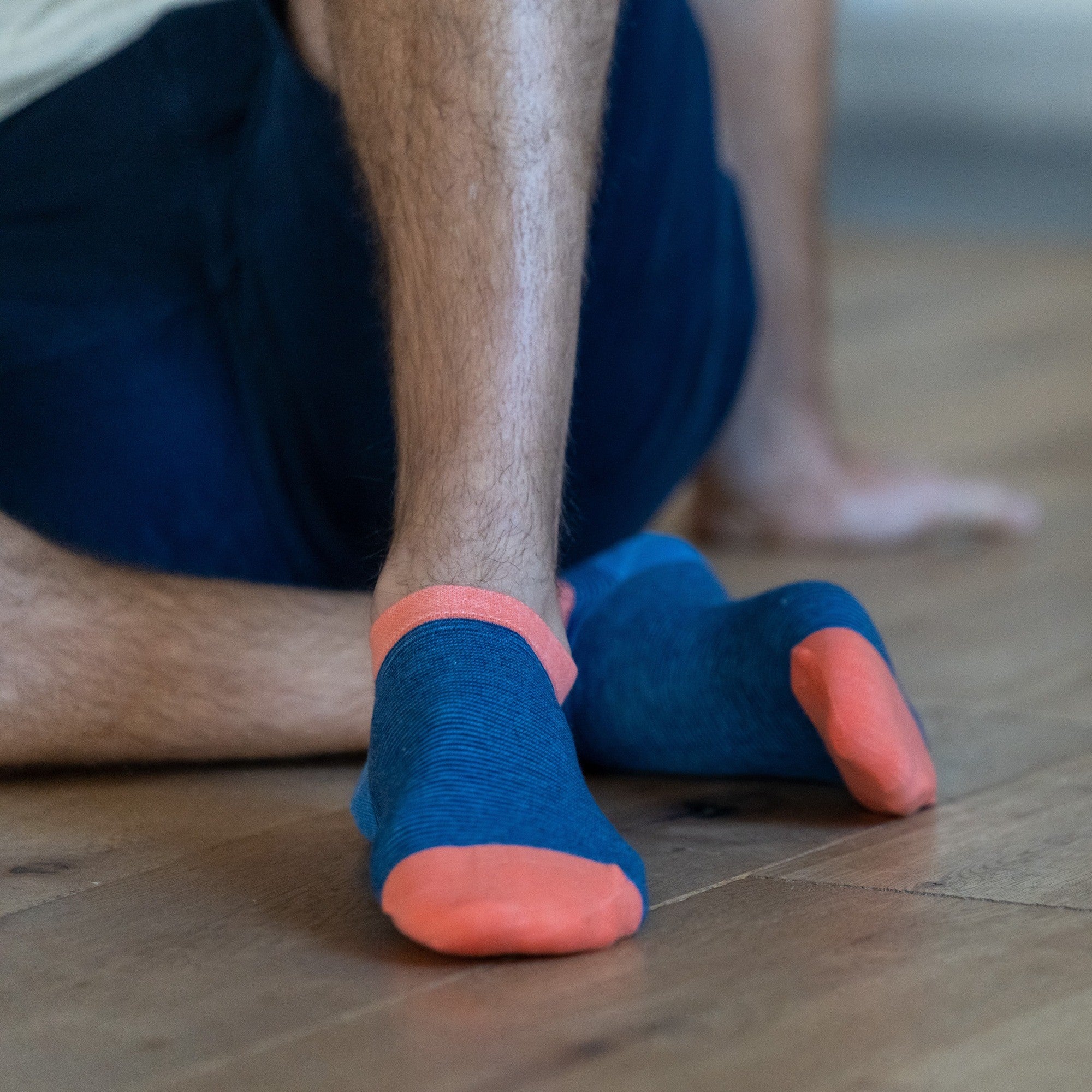 Ankle socks in combed cotton Striped - Jean