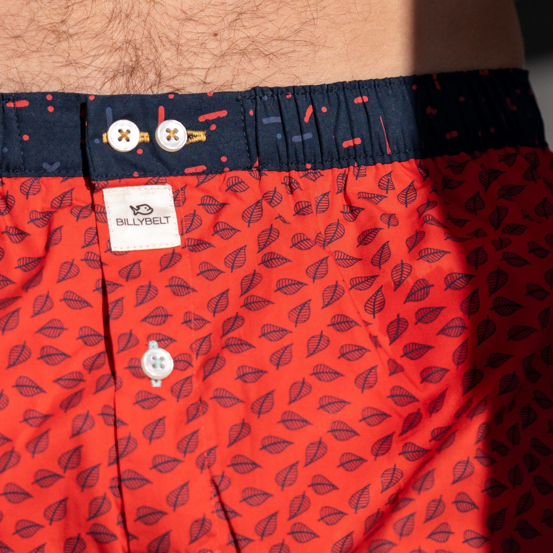 Boxer shorts 100% organic cotton Red jungle