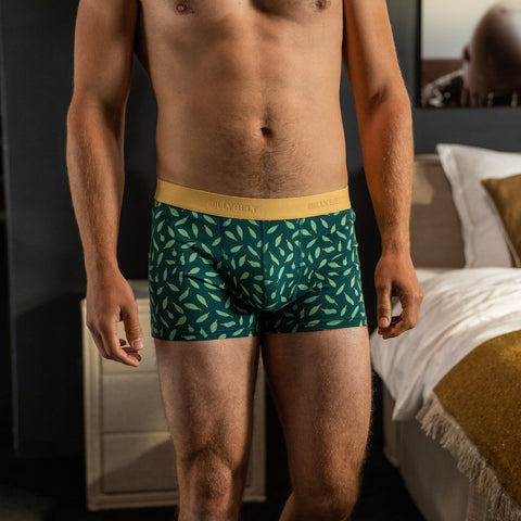 Boxer brief in organic cotton Banana leaf