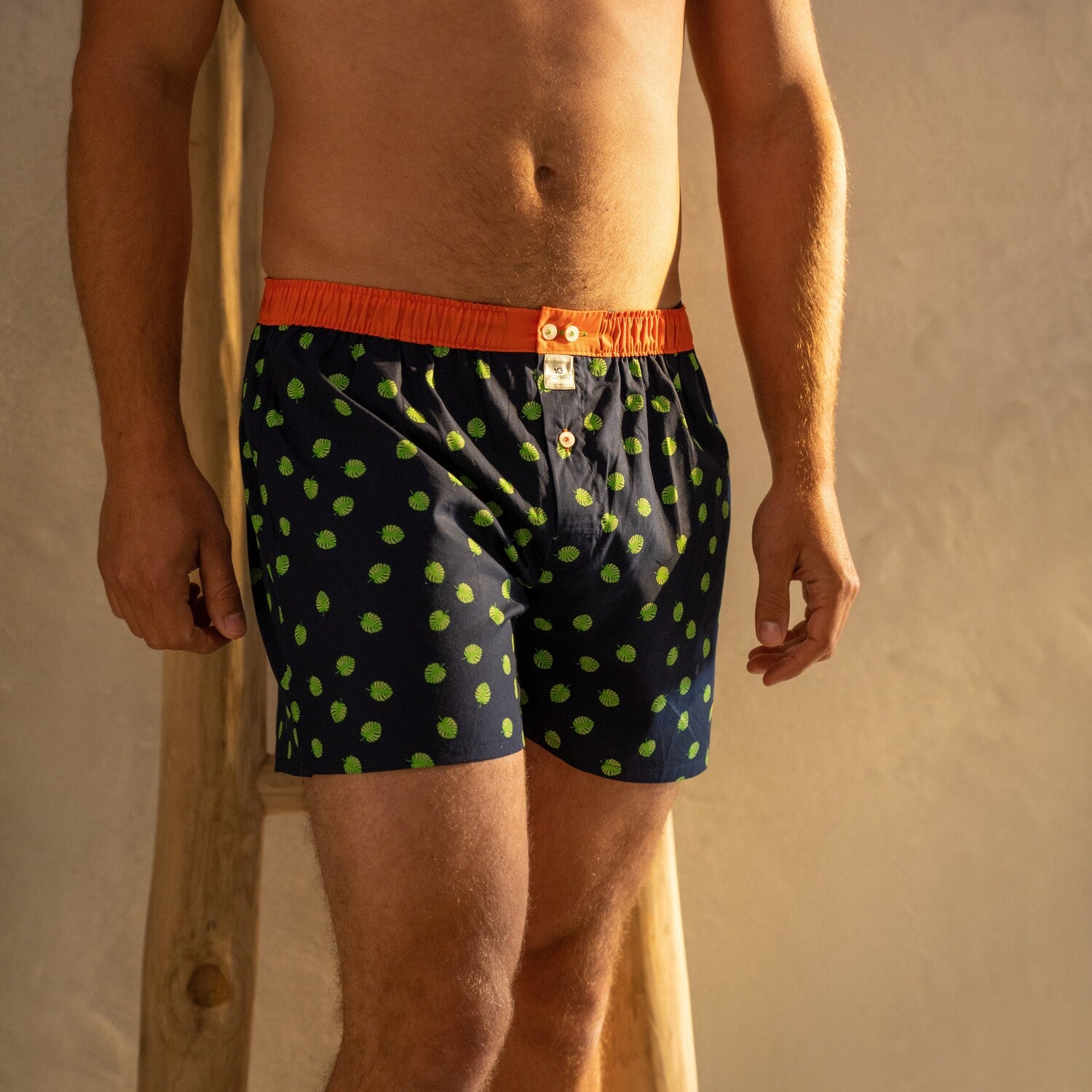 Boxer shorts 100% organic cotton Monstera leaf