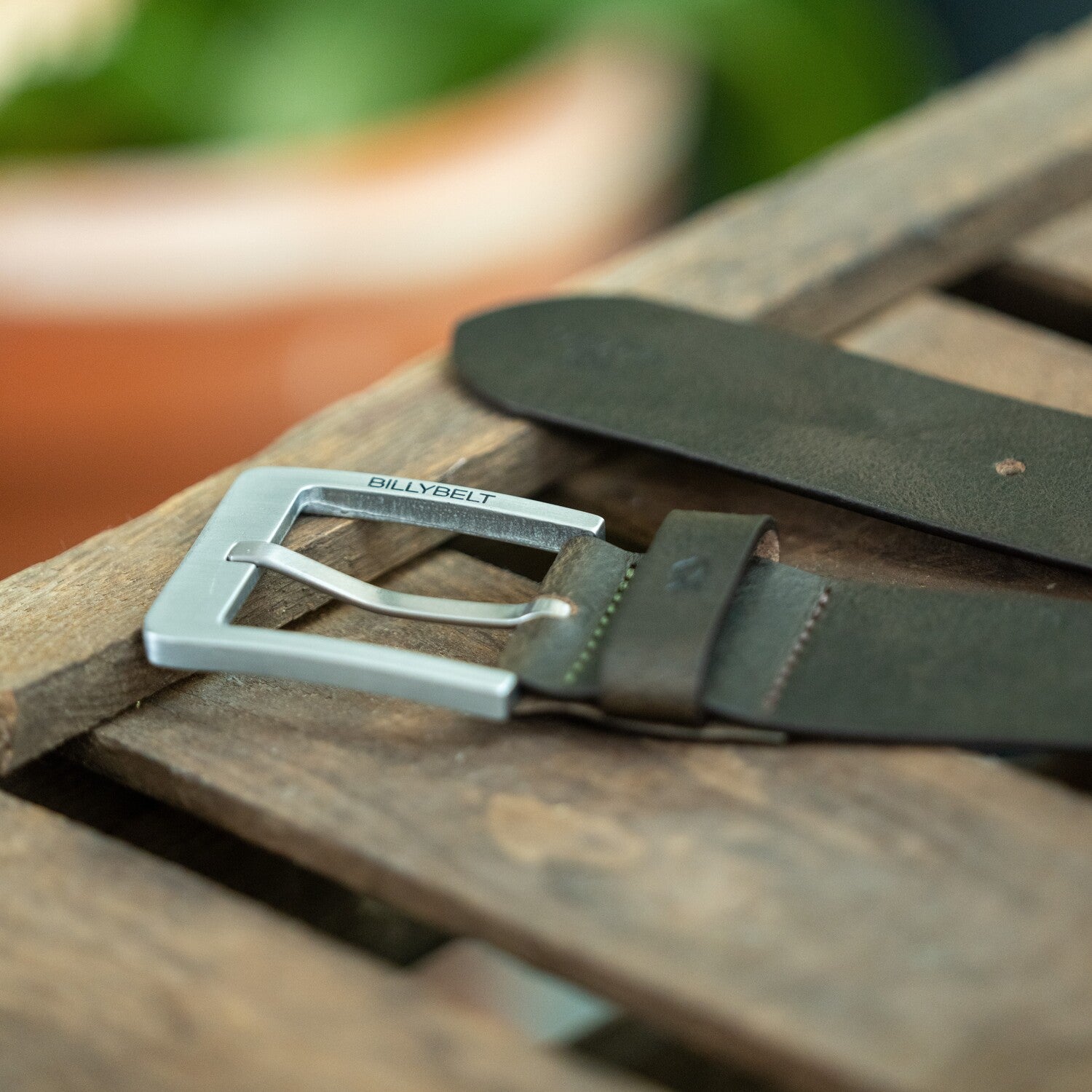 Raw leather belt Dark brown