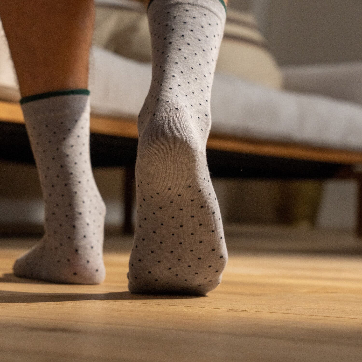 Chaussettes en coton peigné Square - Acier