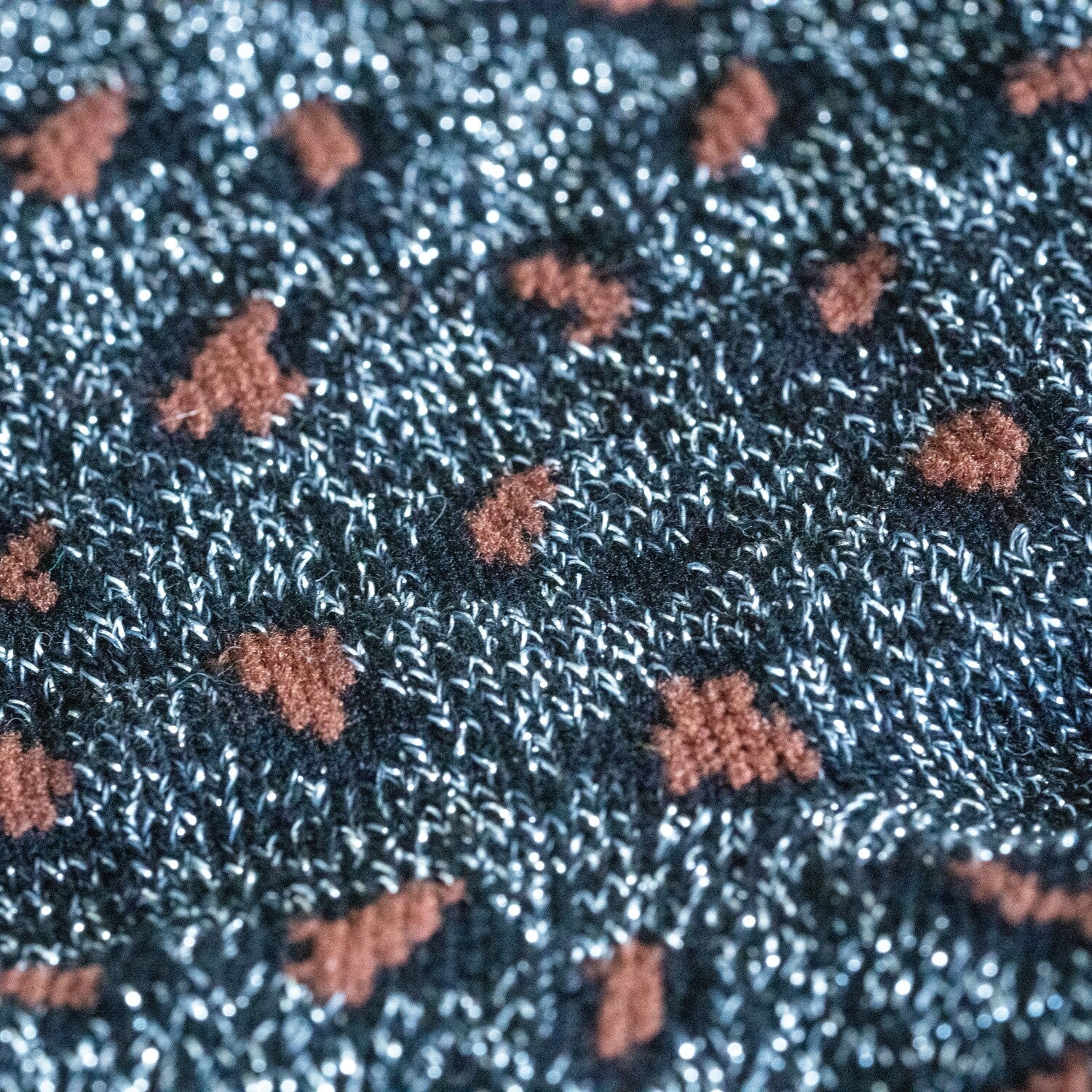 Chaussettes pailletées en coton peigné Léopard - Noir