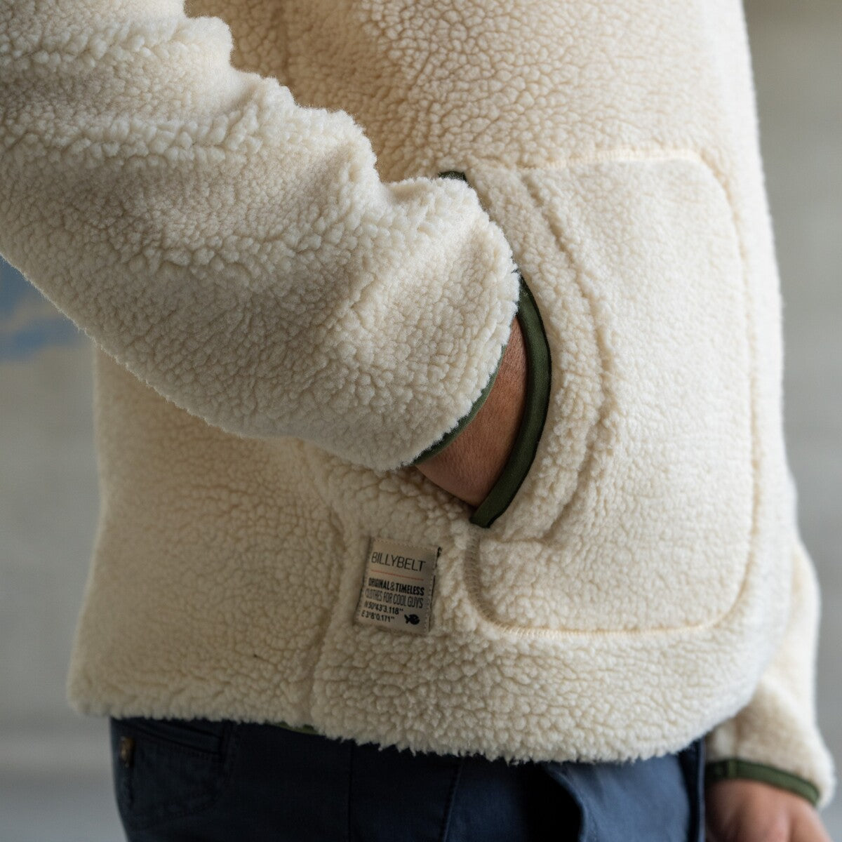 Sherpa zipped collar Ivory