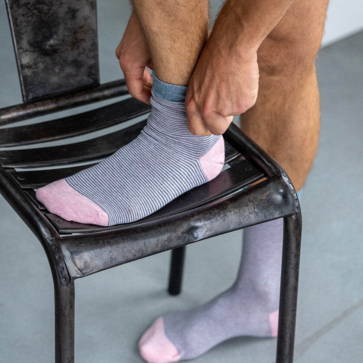 Socks in combed cotton Striped - Lotus