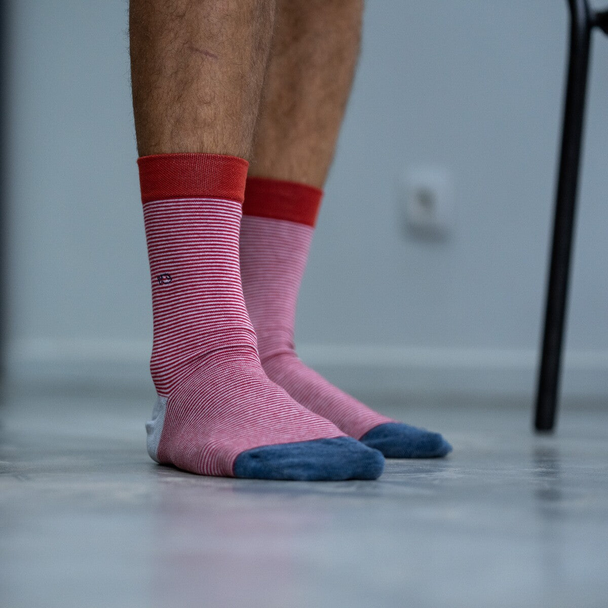 Chaussettes en coton peigné Rayées - Waldo