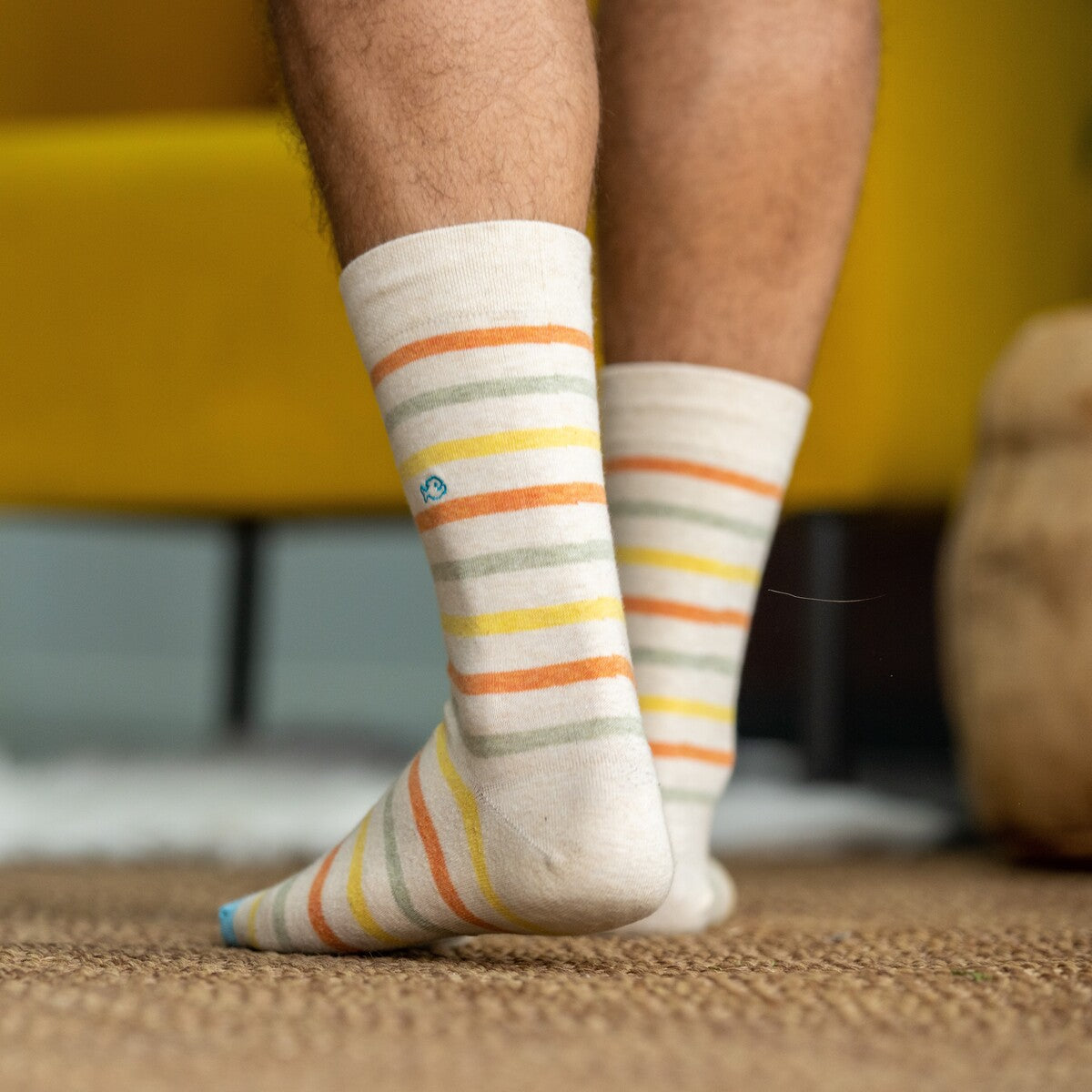 Combed cotton socks Wide stripes - Multicolored
