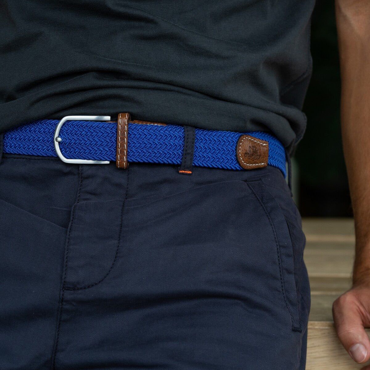 Elastic woven belt Electric blue  