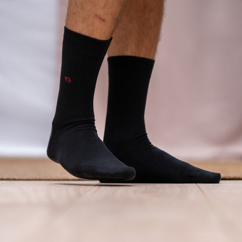 Chaussettes en coton peigné Unies - Noir réglisse