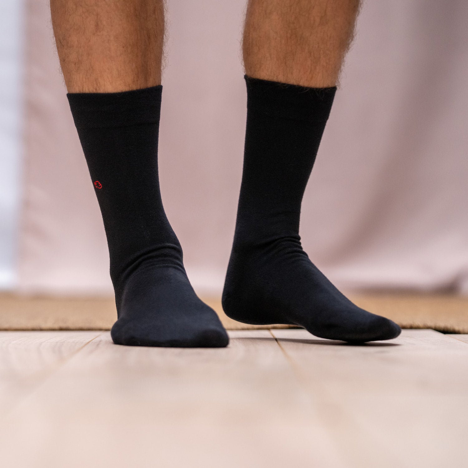 Socks in combed cotton Plain - Black licorice