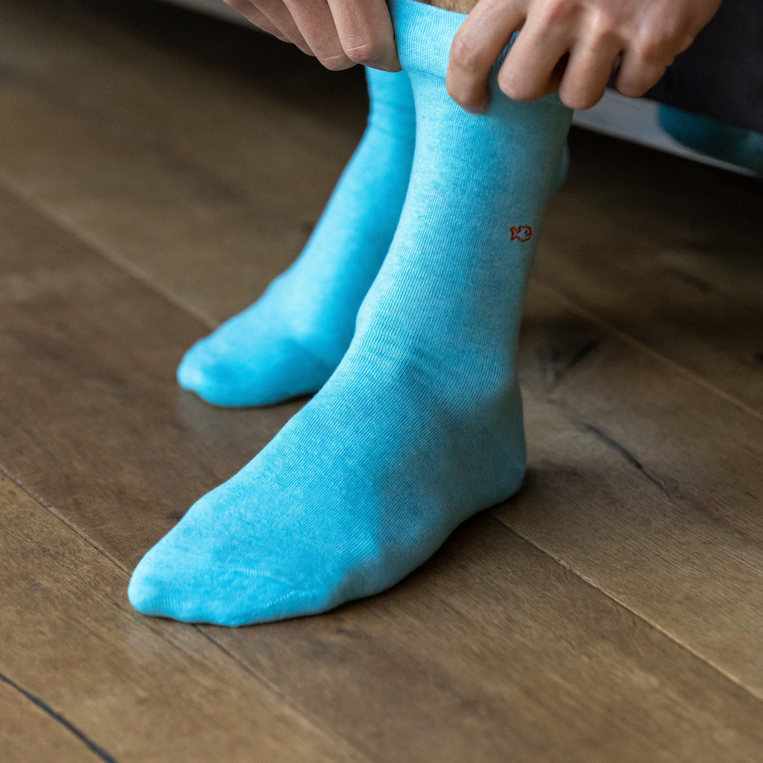 Socks in combed cotton Plain - Azurine