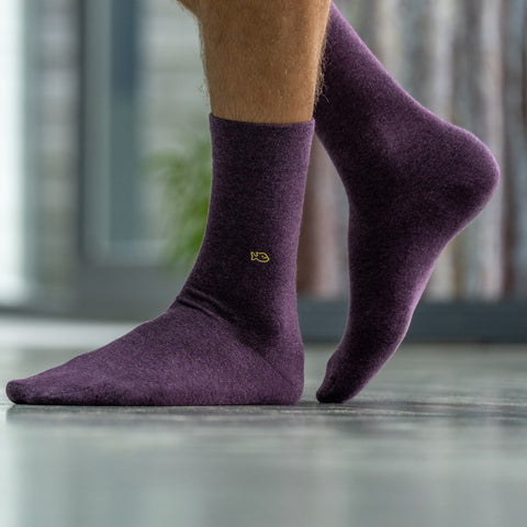 Chaussettes en coton peigné Unies - Deep purple