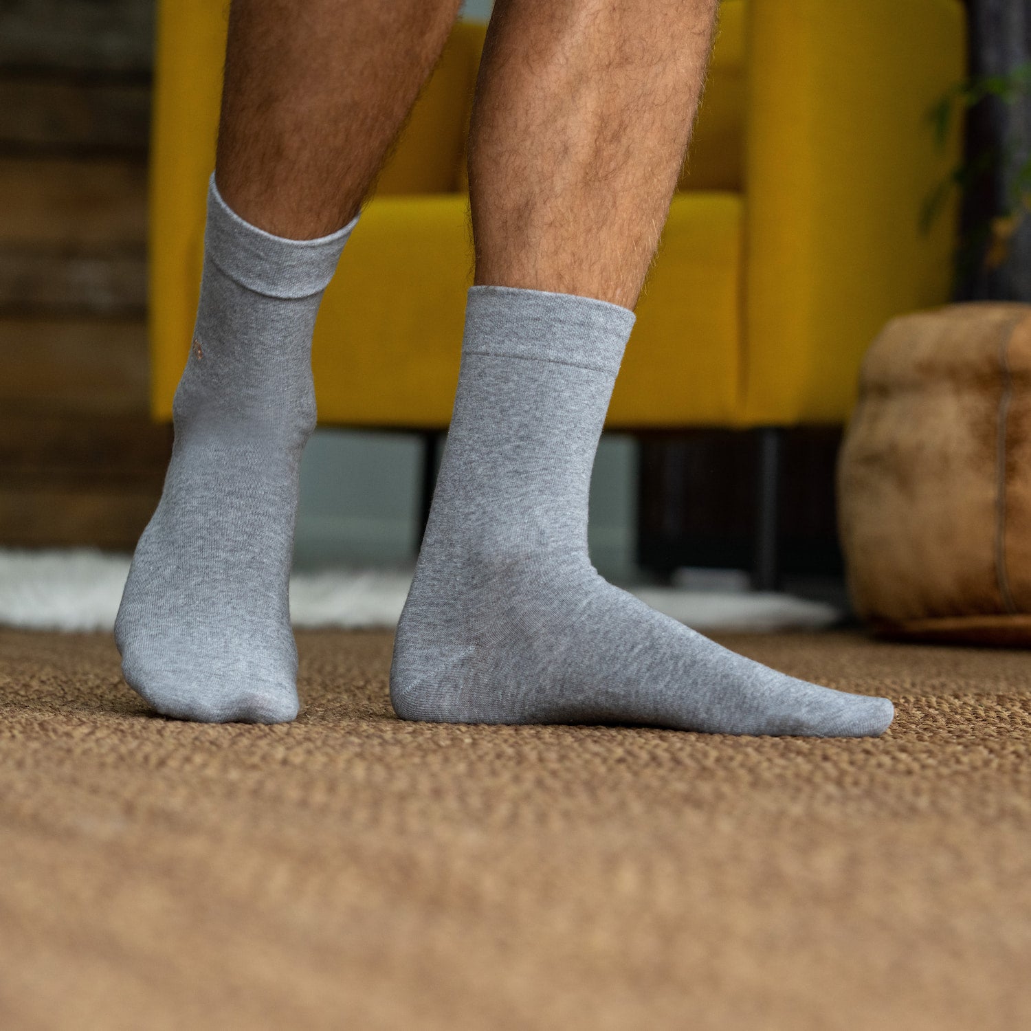 Socks in combed cotton Plain - Pearl gray