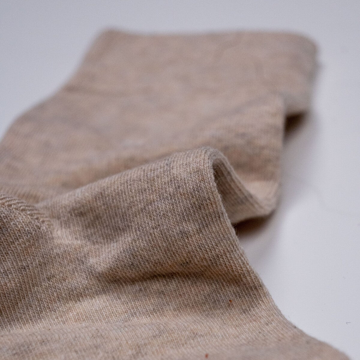 Chaussettes en coton peigné Unies - Beige chiné