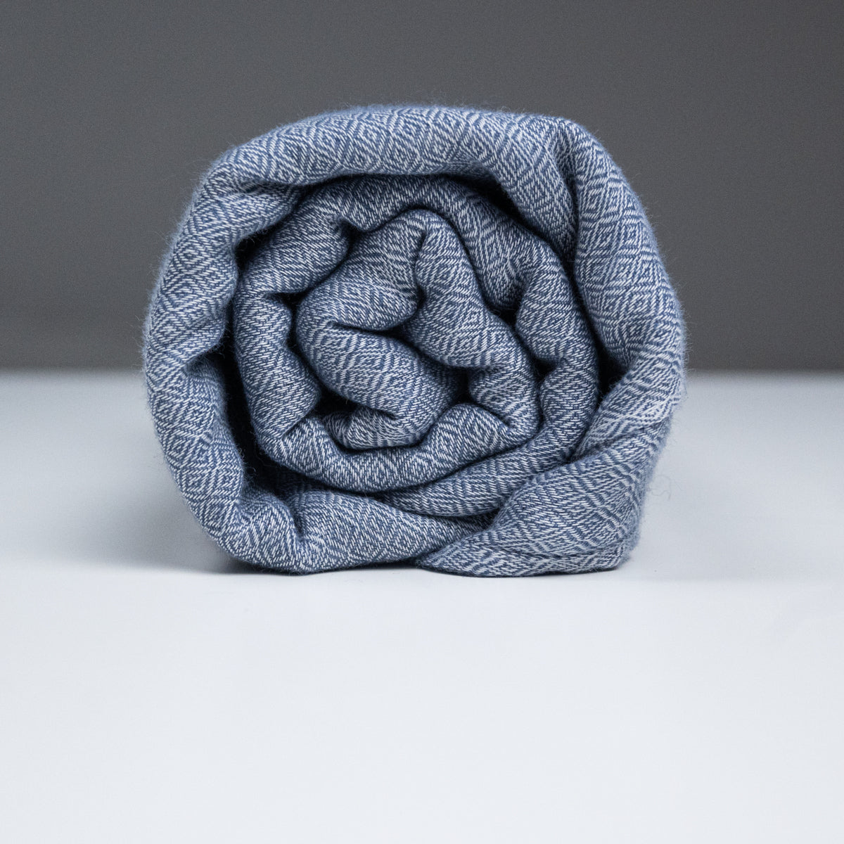 Foulard 100% coton biologique Jacquard bleu