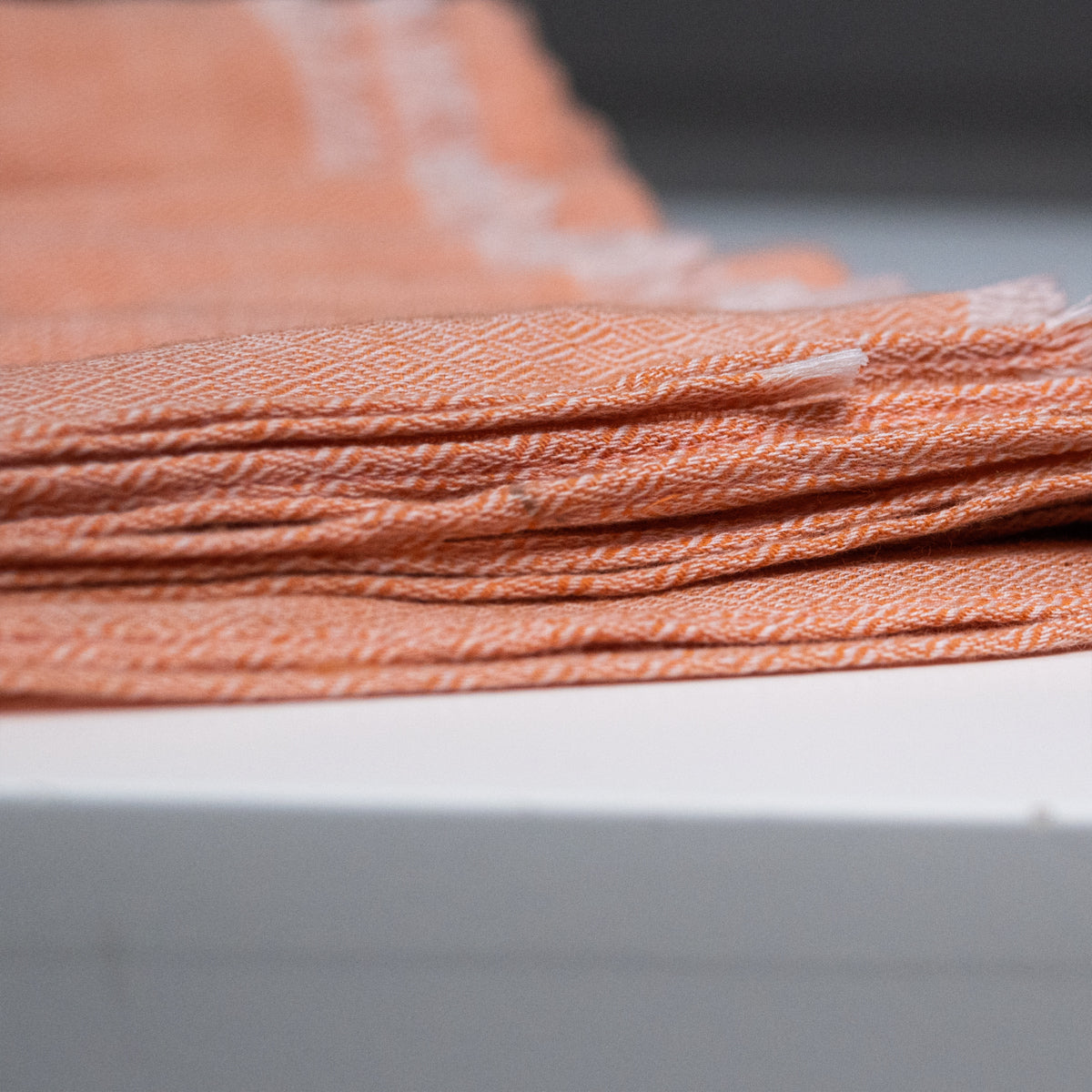 Foulard 100% coton biologique Jacquard orange