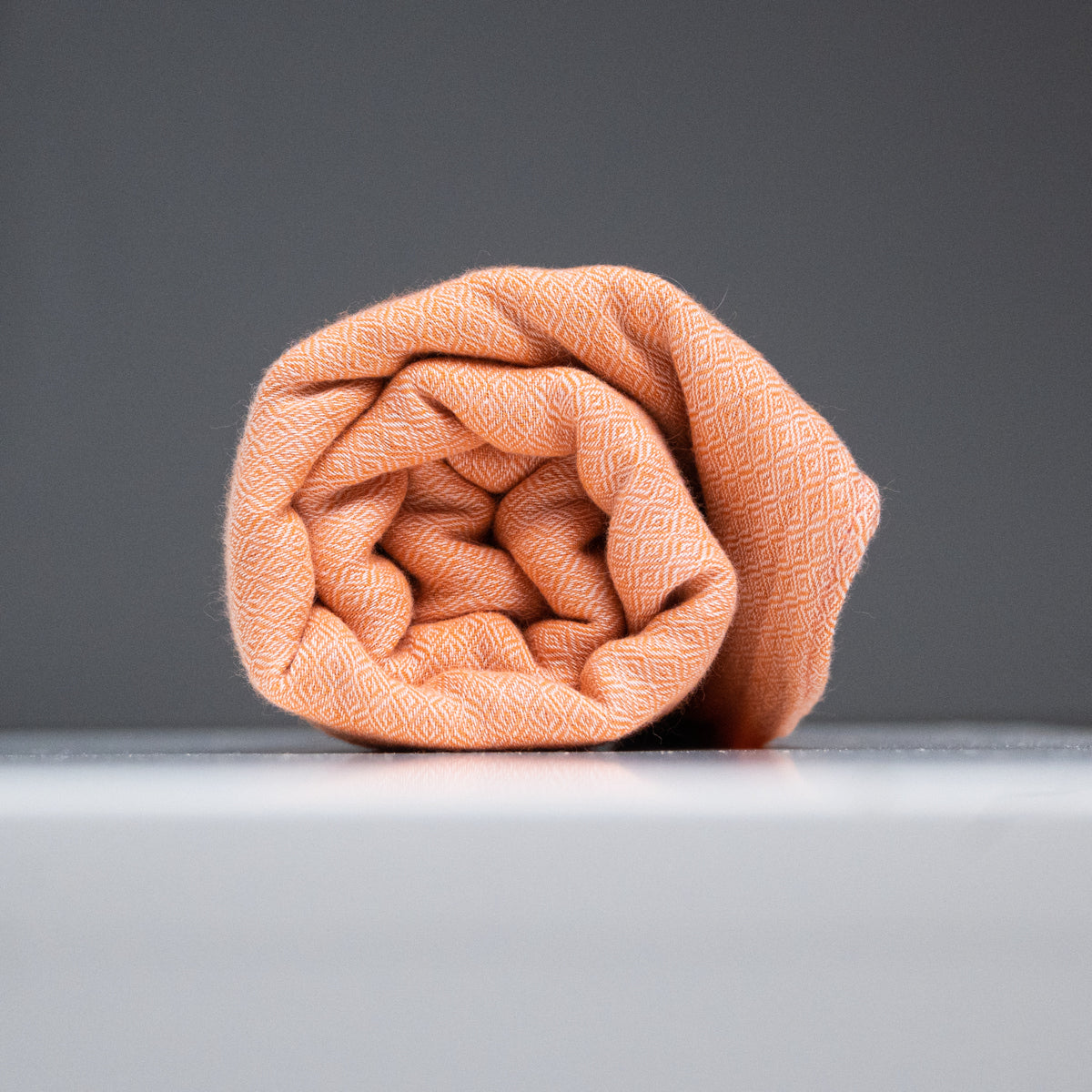 Scarf 100% organic cotton Orange jacquard