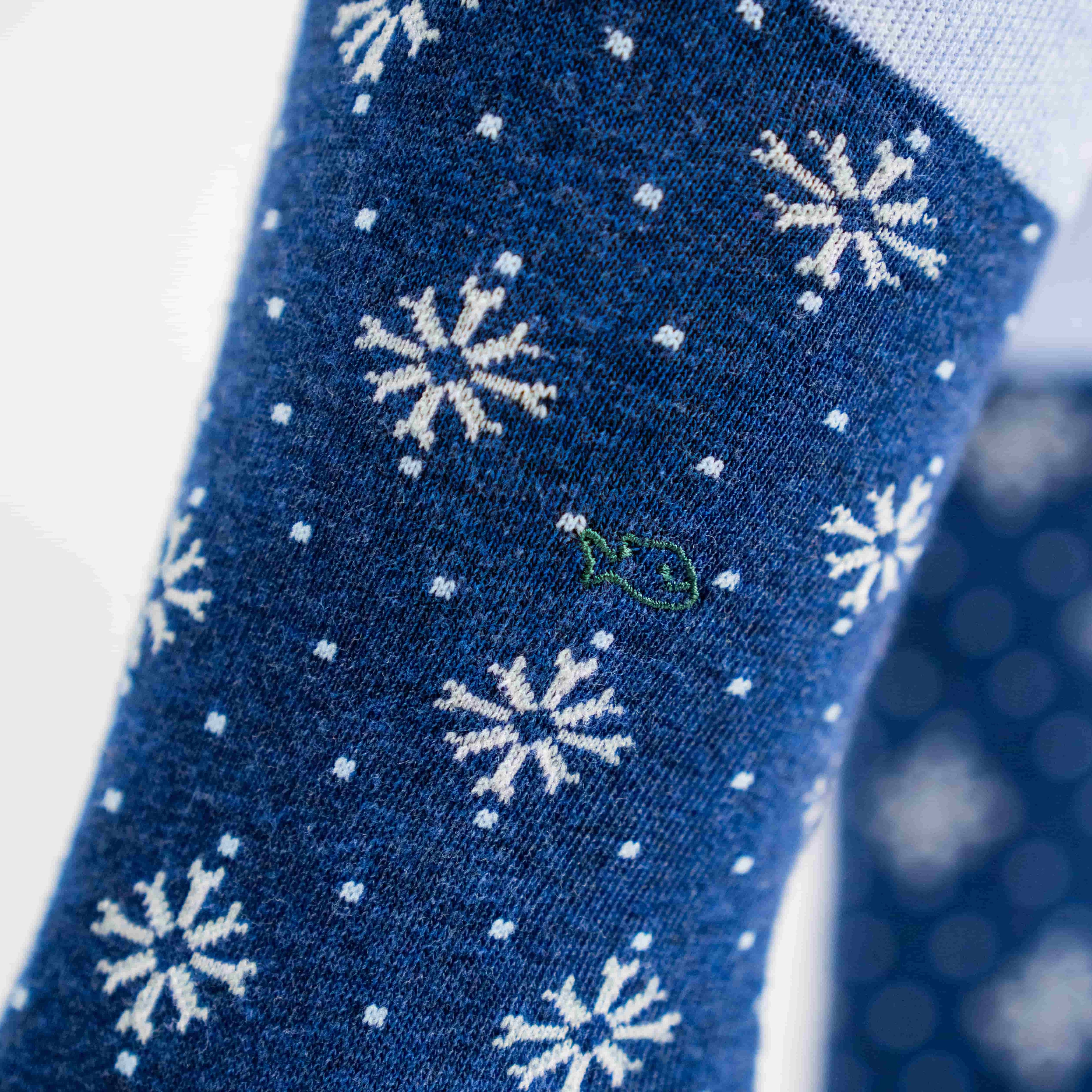 Chaussettes en coton peigné À motifs - Snowflake