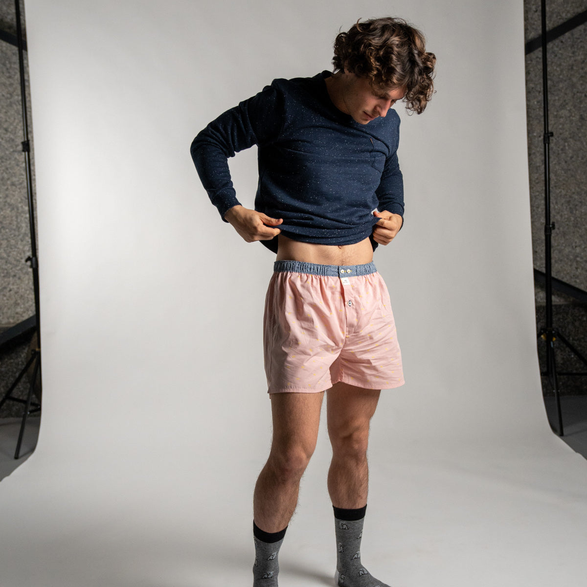 Boxer shorts 100% organic cotton Billy pink