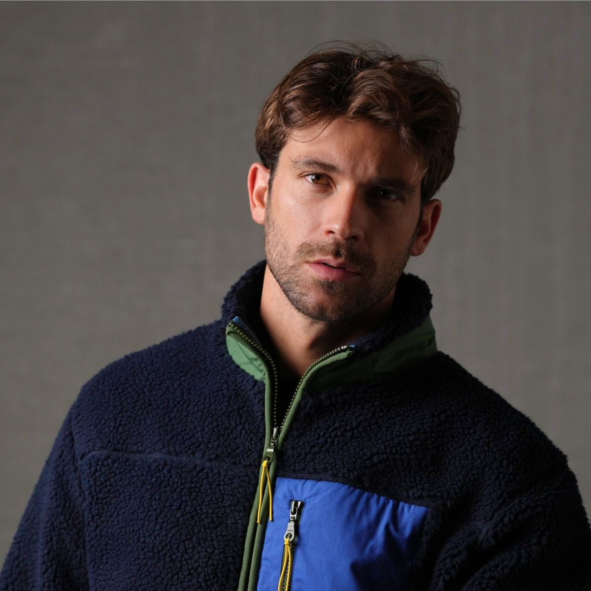 Veste sherpa mixte zippée Bleu marine