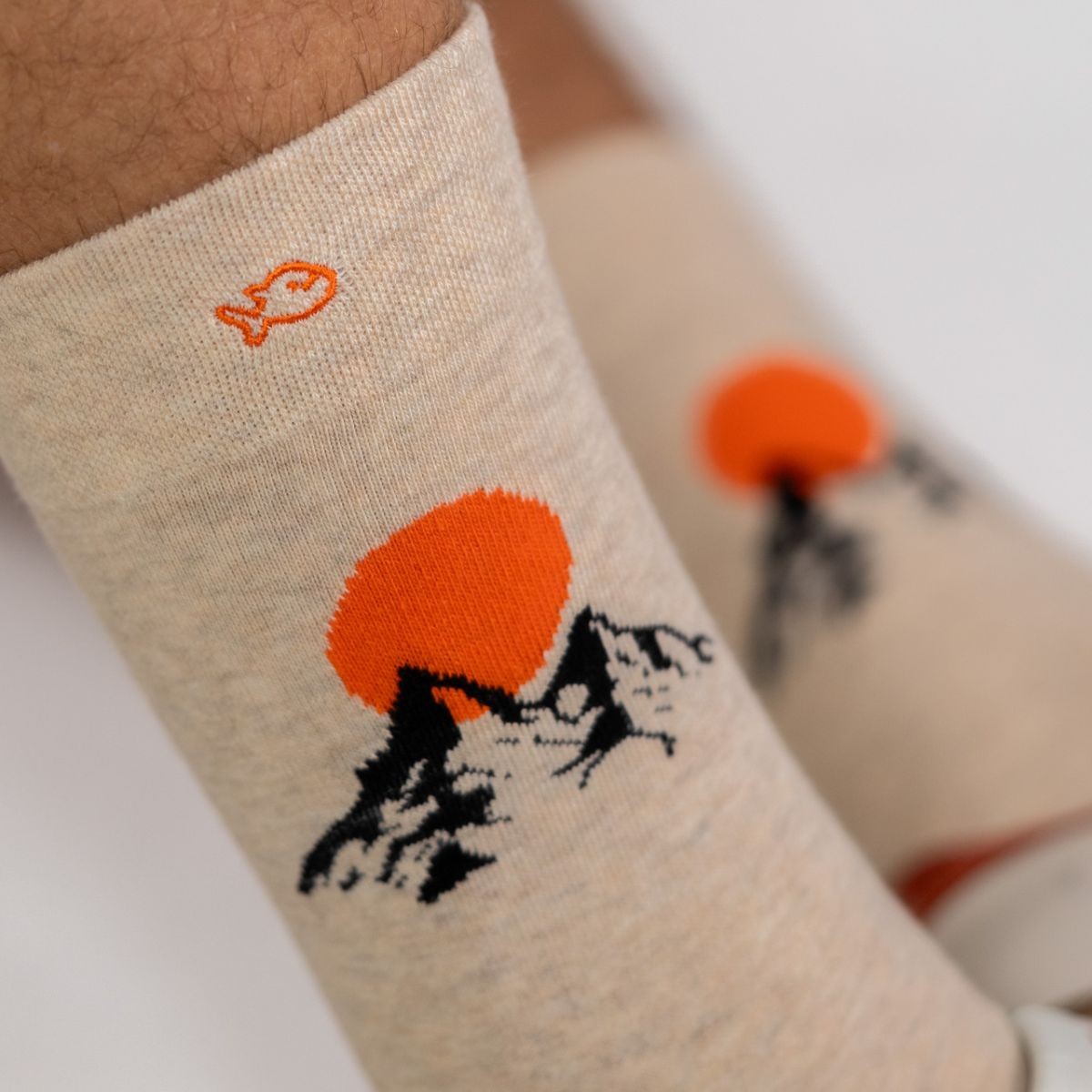 Chaussettes en coton peigné À motifs - Mont Blanc