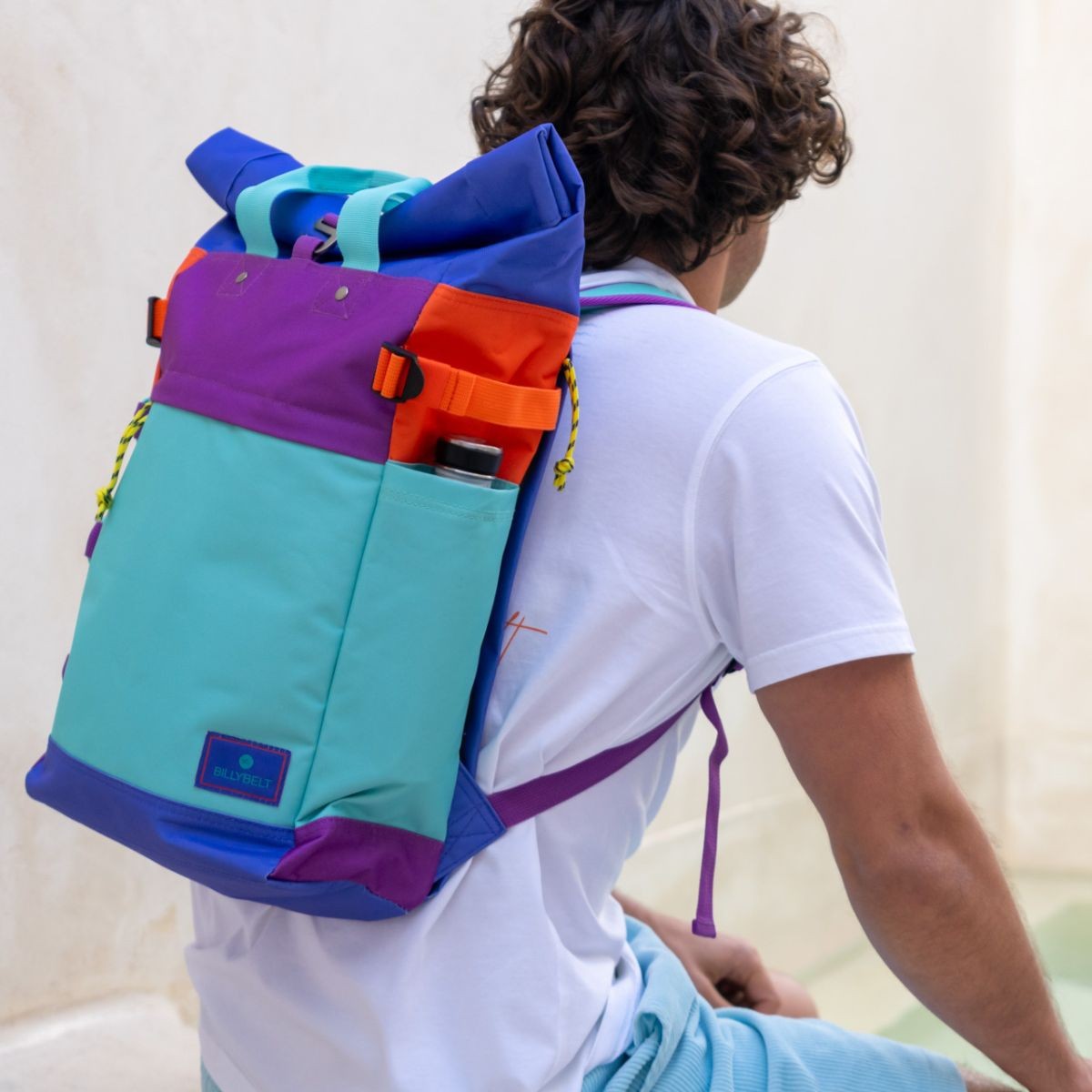 Backpack 100% recycled polyester Roll-top - Multicolored