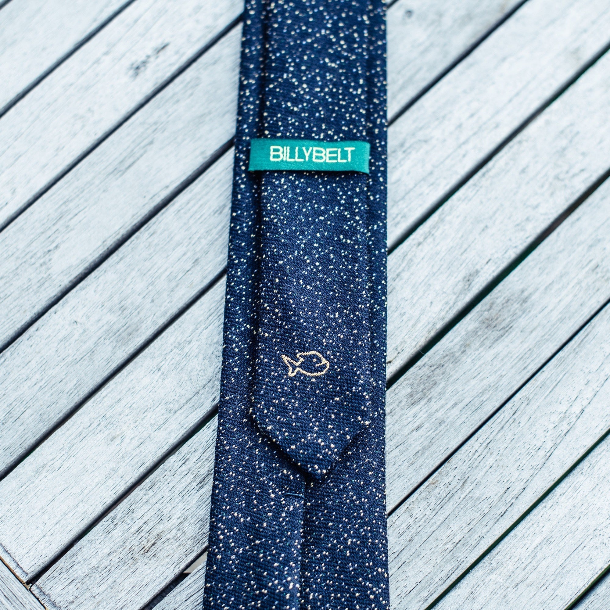 Wool tie Navy and yellow