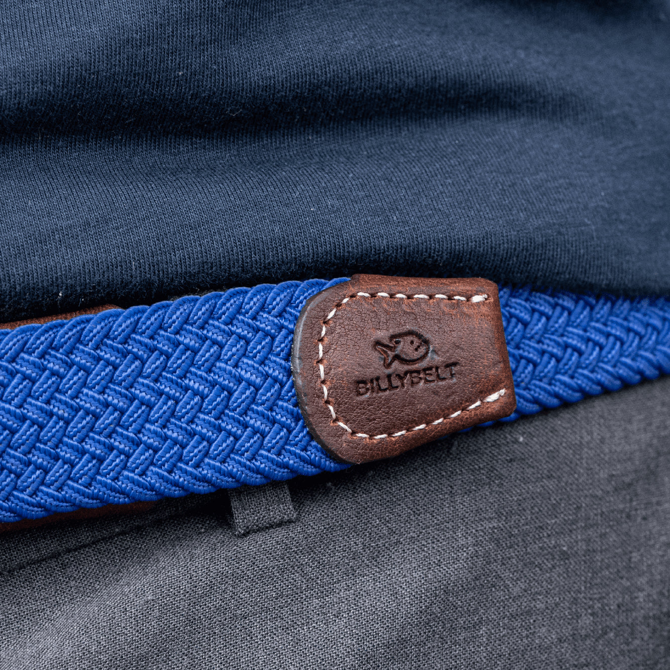 Elastic woven belt Royal blue