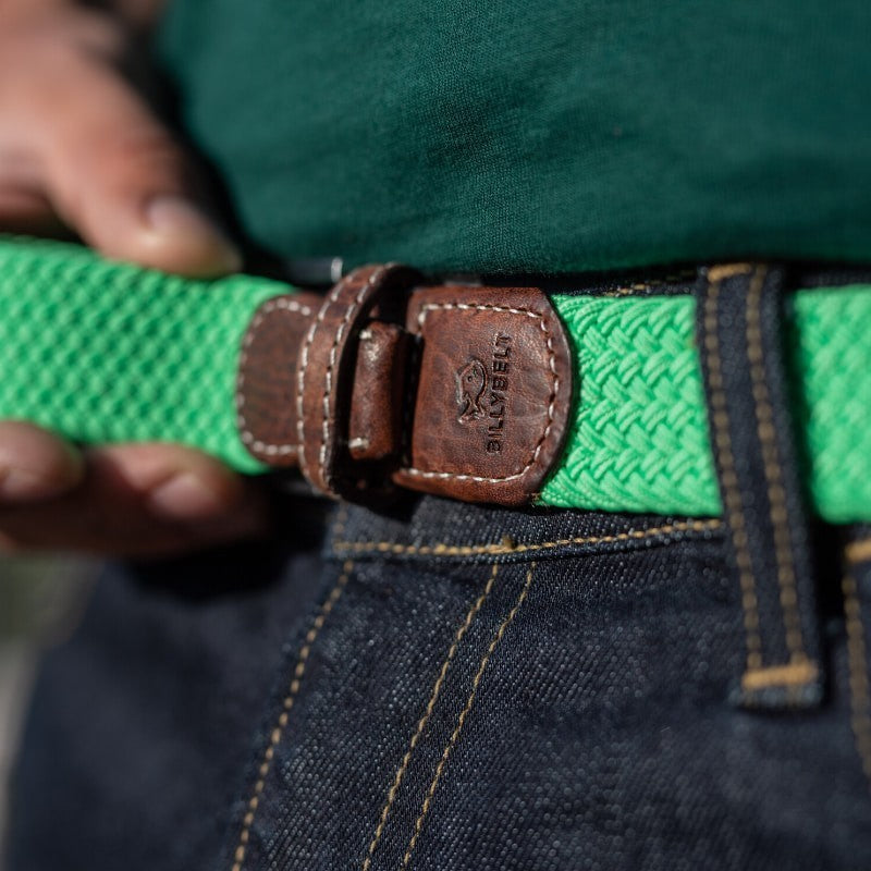 Ceinture tressée élastique Vert Menthe