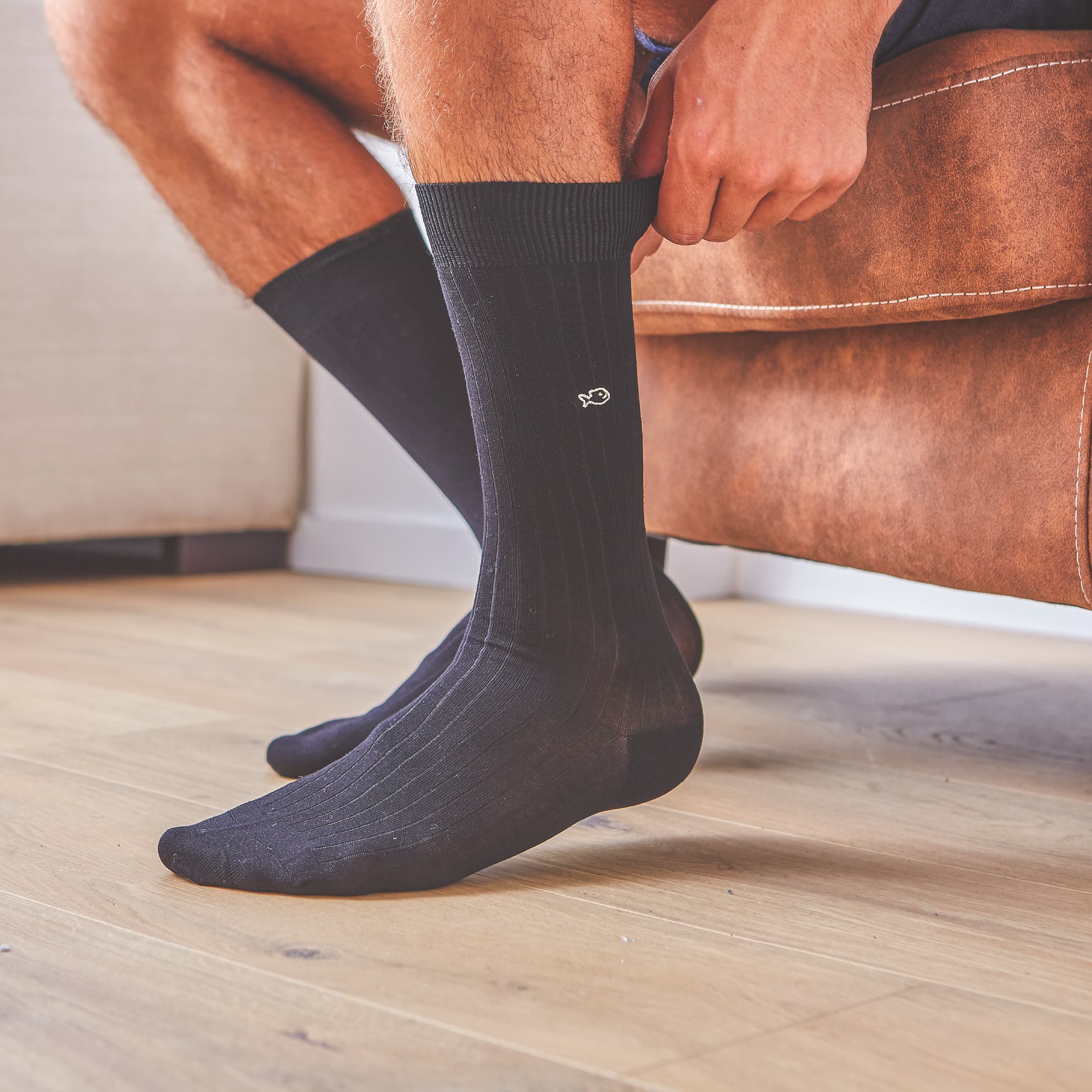 Anthracite Grey Lisle socks  Mercerized Cotton