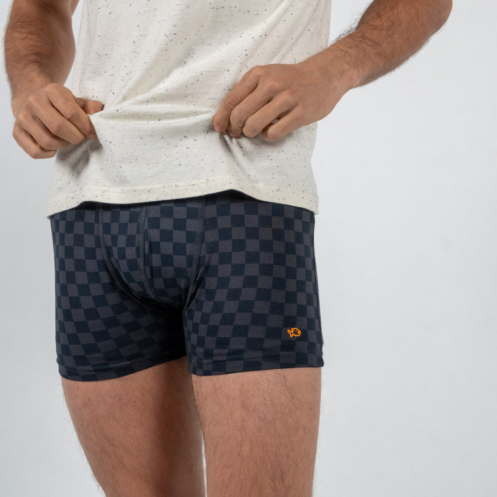 Boxer brief in organic cotton Checkmate