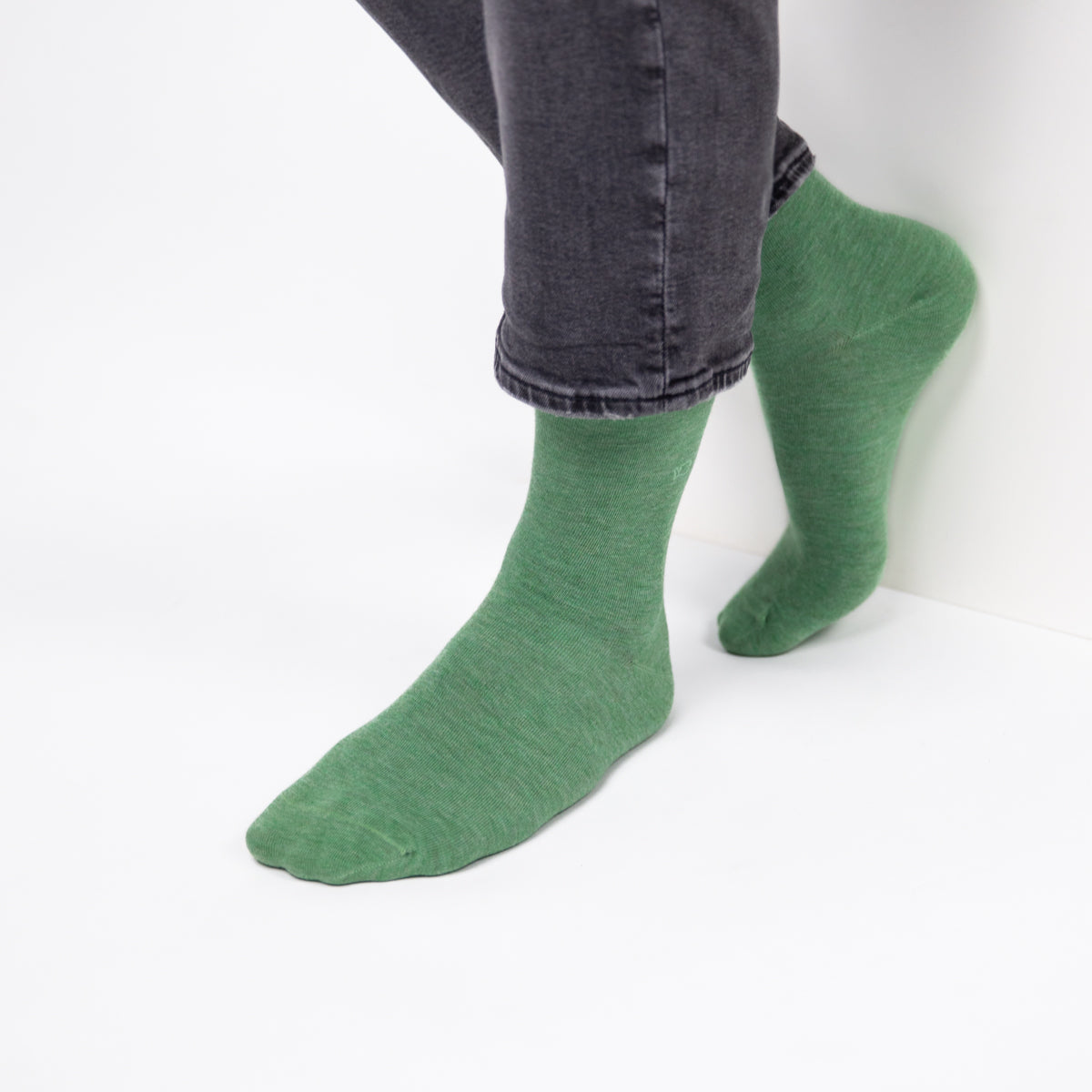 Chaussettes en bambou - Vert clair chiné