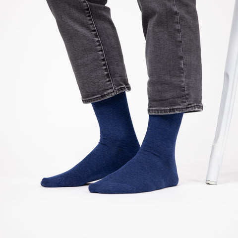 Socks in bamboo Plain - Mottled blue