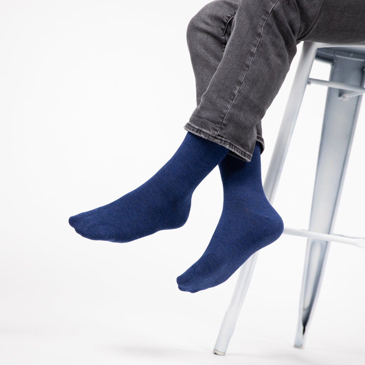 Chaussettes en bambou - Bleu chiné