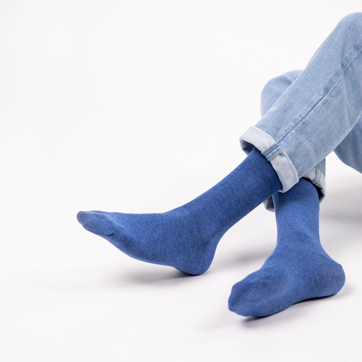 Chaussettes en bambou - Bleu jean chiné