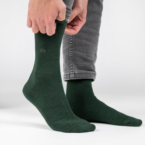 Socks in bamboo Plain - Dark green