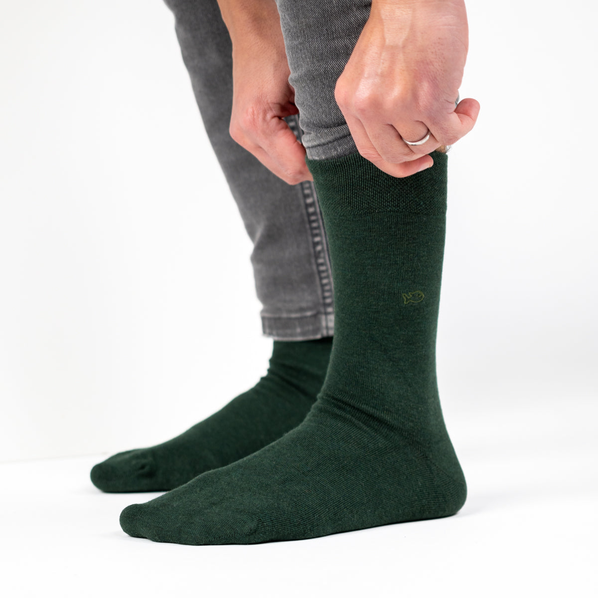 Chaussettes en bambou - Vert foncé