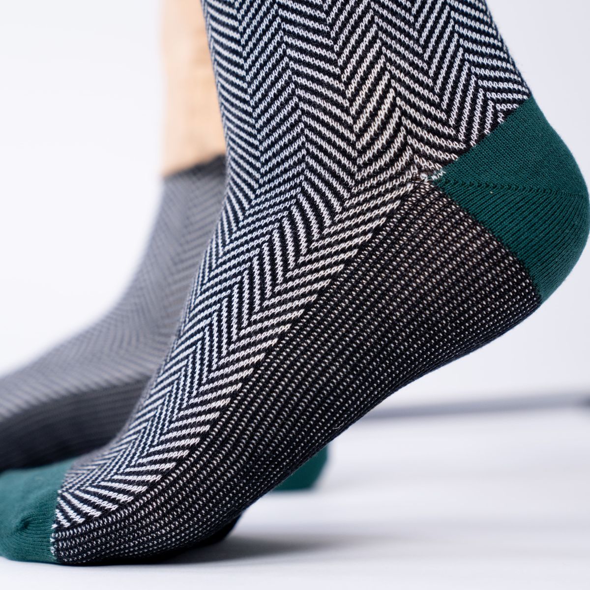 Socks in combed cotton Herringbone - Sherwood