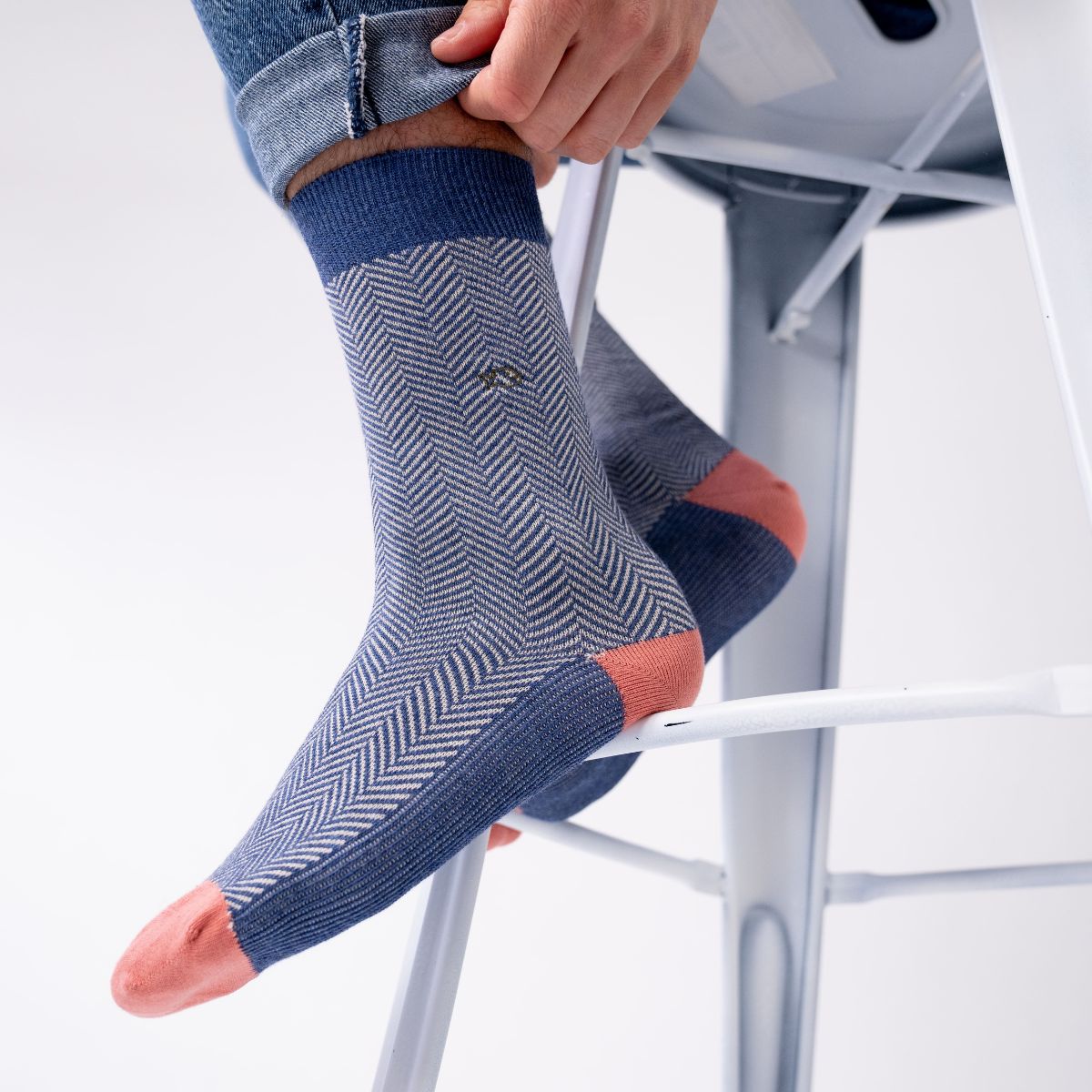 Chaussettes en coton peigné Chevrons - Disko