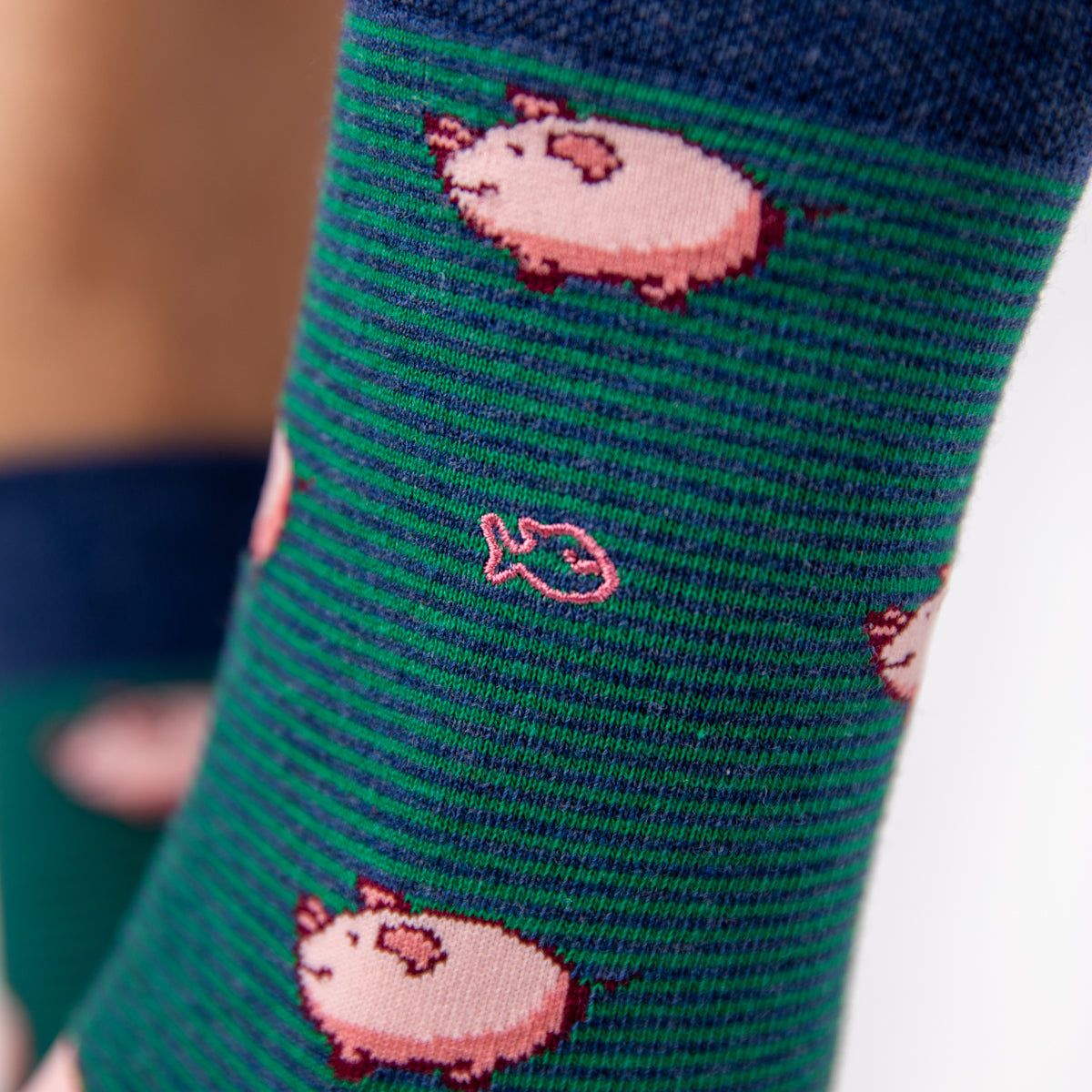 Chaussettes en coton peigné Animaux - Cochon