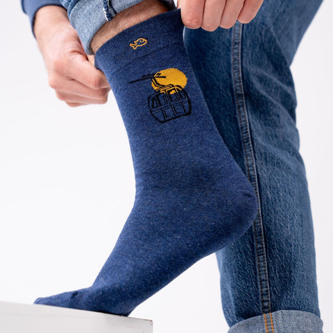 Socks in combed cotton Patterned - Cab