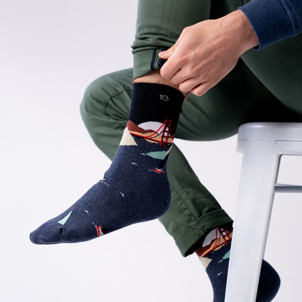 Chaussettes en coton peigné A motifs - San Francisco