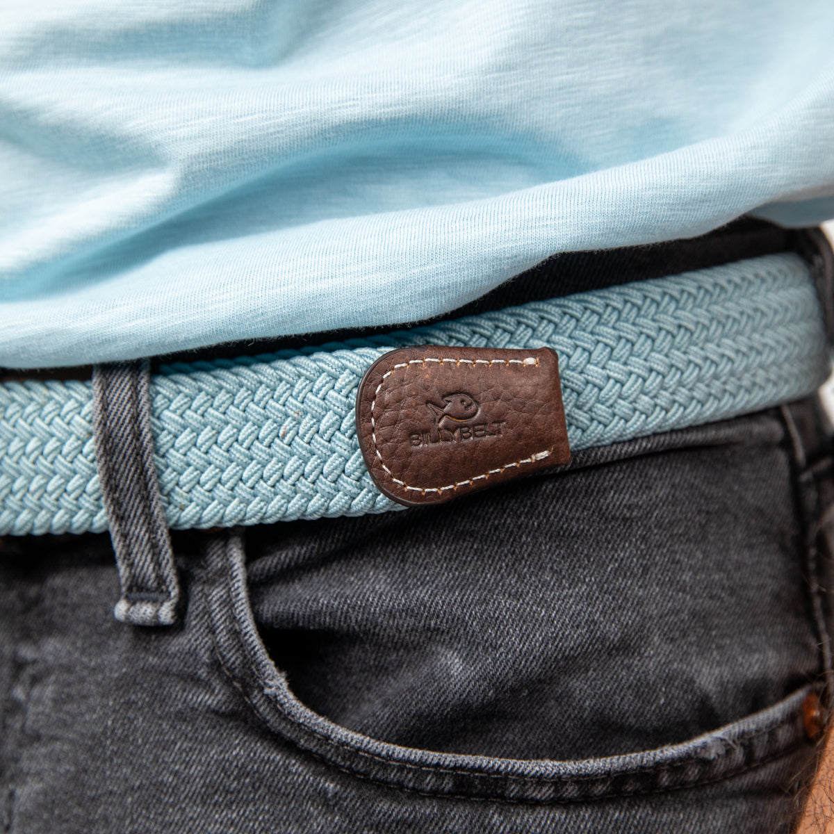 Elastic woven belt Cloud blue