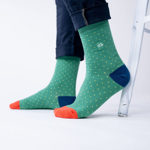 Chaussettes en coton peigné Square - Wasabi