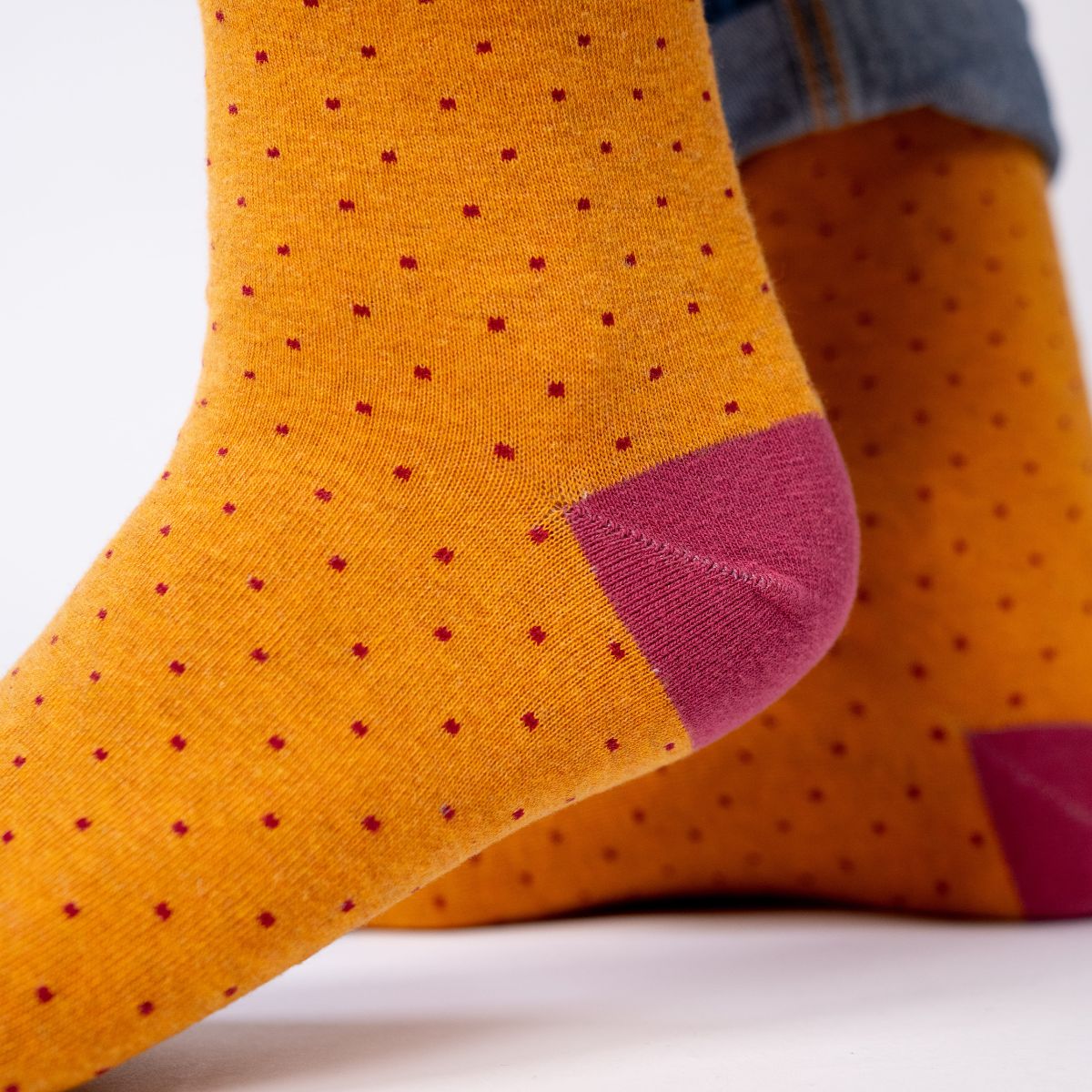 Chaussettes en coton peigné Square - Safran