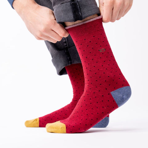 Socks in combed cotton Square - Paprika